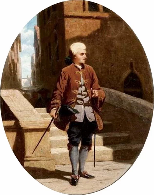 Un cortigiano a Venezia , 1865